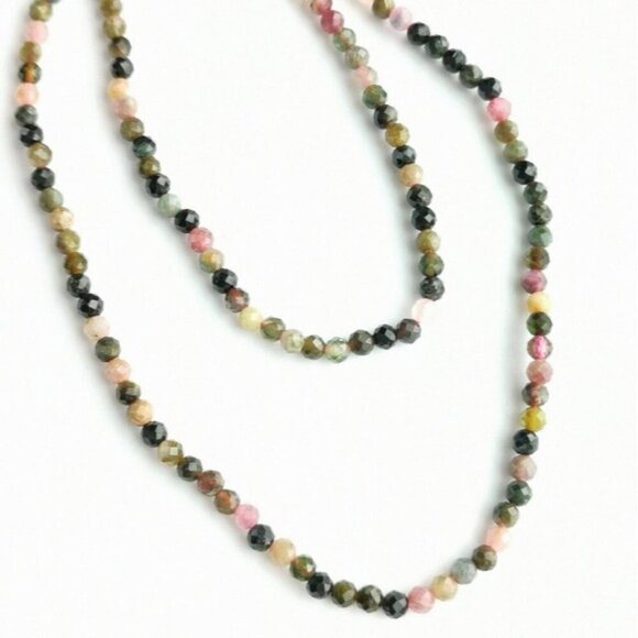 Tourmaline faceted bead  necklace NEW - Picture 6 of 6